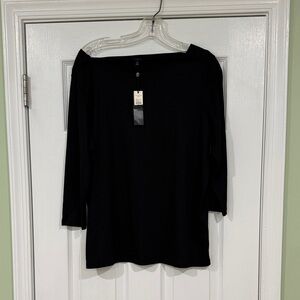 Talbots Classic Black Long Sleeve Top